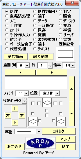 業務フローチャート簡易作図支援ツール